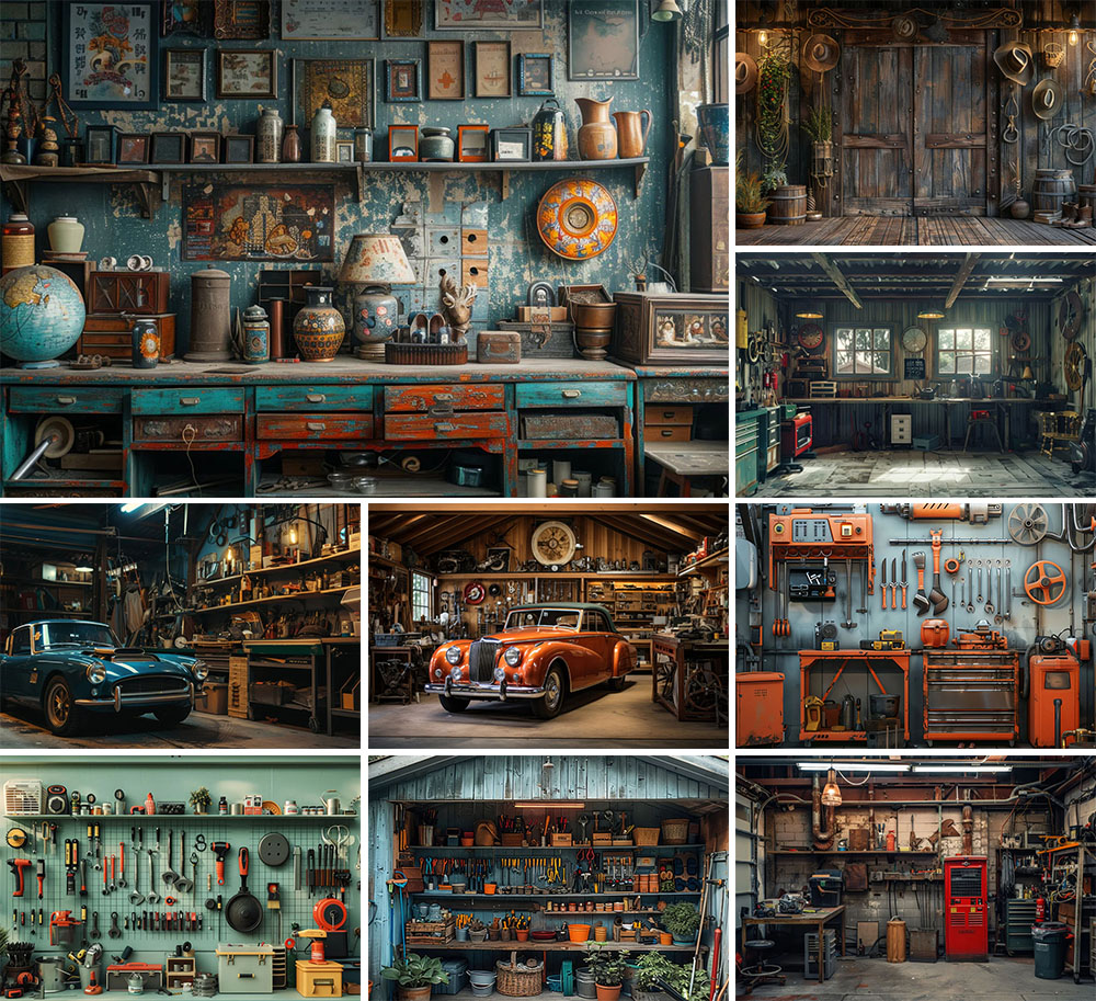 Workshop Tools Background - Mehofond fotografia fundo garagem do vintage