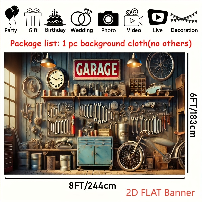 Painel de Fundo Industrial par - Workshop Tools Background avaliação e preço